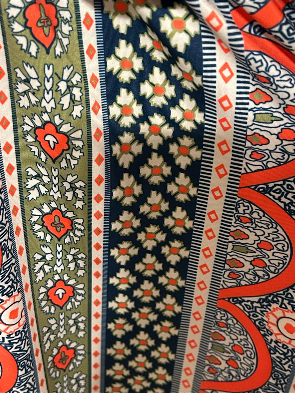 🎼Gretchen Scott Designs so sexy Navy, Coral, Green Paisley park Dress size M NEW - Picture 11 of 13
